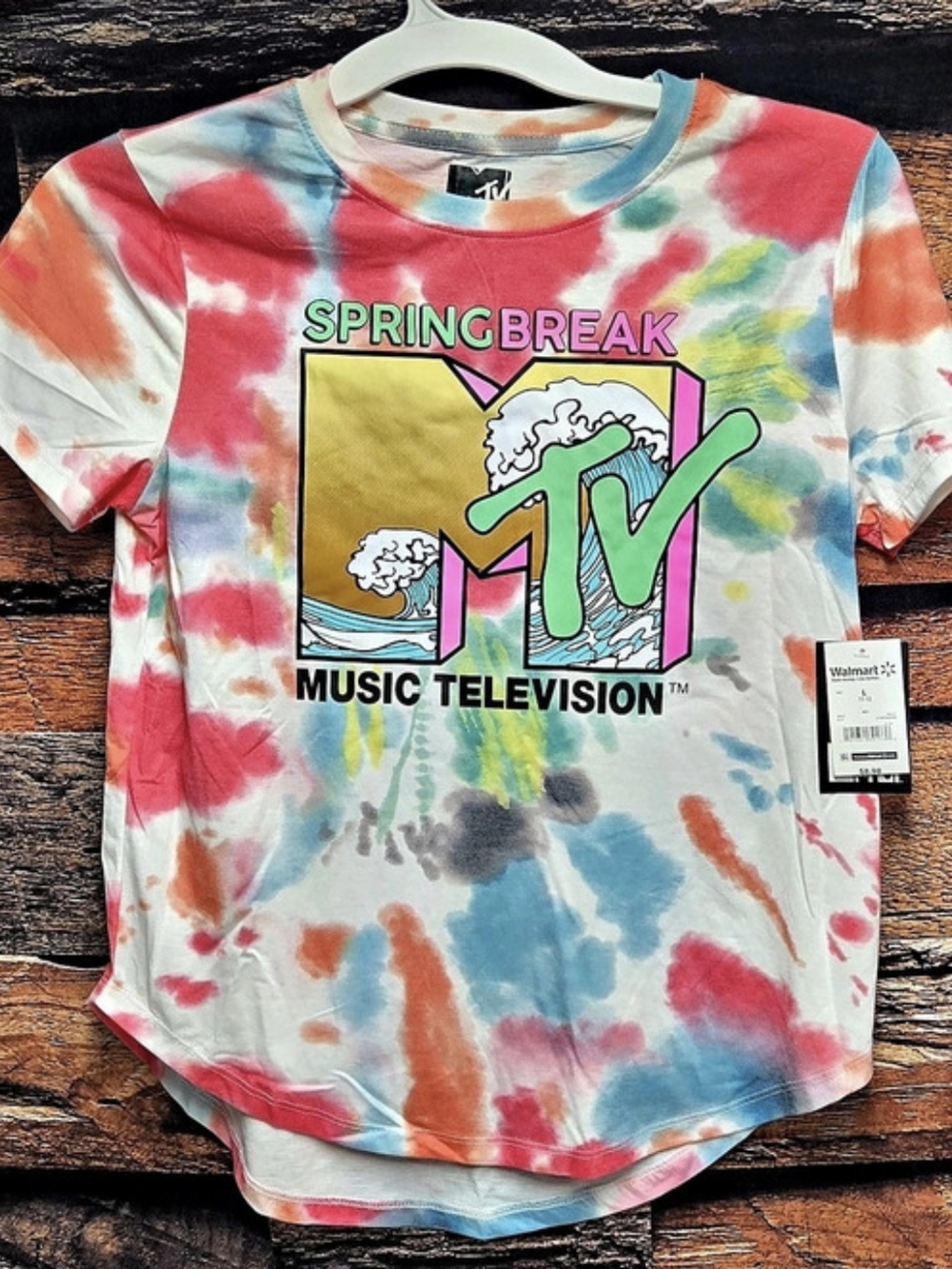 MTV Spring Break MTV Tie-Dye Graphic Tee Size Large NWT